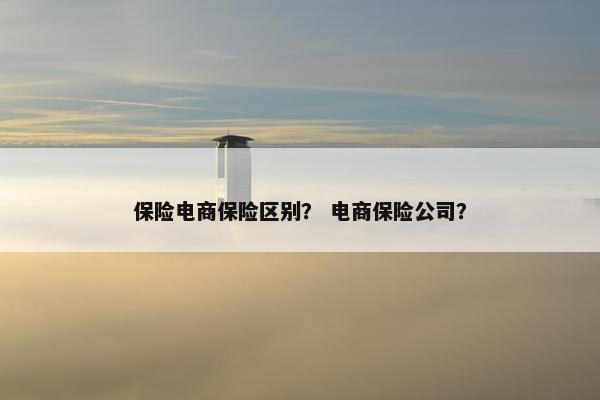 保险电商保险区别？ 电商保险公司？