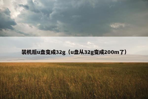 装机后u盘变成32g(u盘从32g变成200m了) 装机后u盘变成32g(u盘从32g变成200m了)