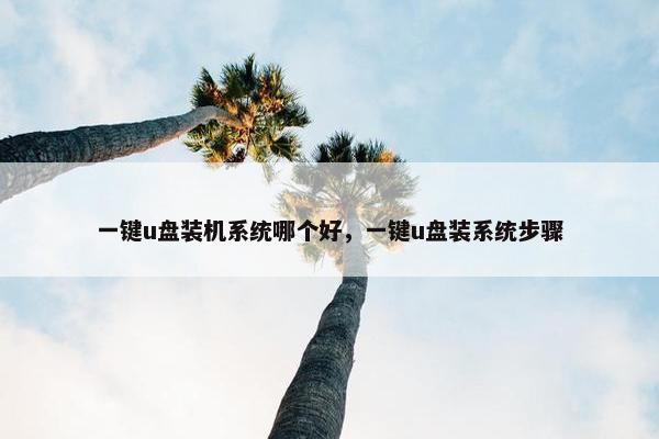 一键u盘装机系统哪个好，一键u盘装系统步骤