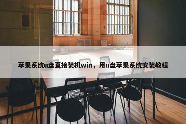 苹果系统u盘直接装机win，用u盘苹果系统安装教程