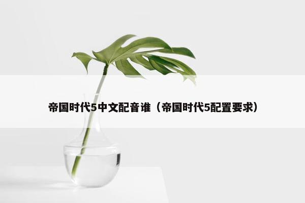 帝国时代5中文配音谁（帝国时代5配置要求）