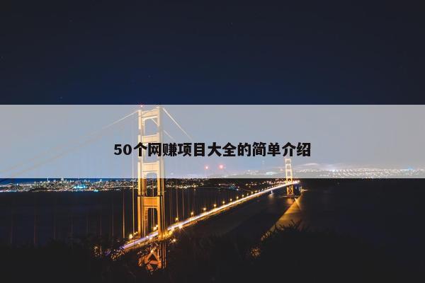 50个网赚项目大全的简单介绍