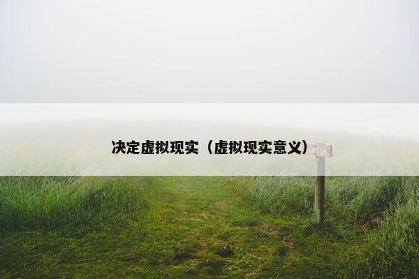 决定虚拟现实（虚拟现实意义）