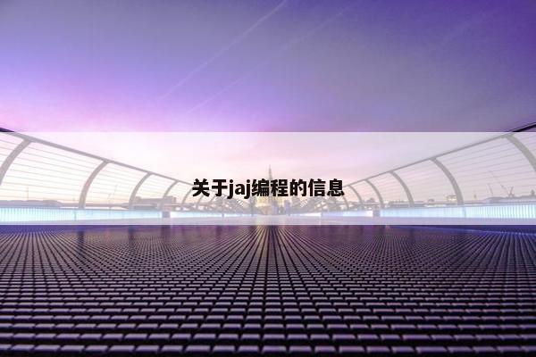 关于jaj编程的信息