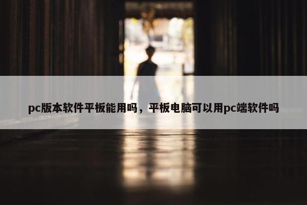 pc版本软件平板能用吗，平板电脑可以用pc端软件吗