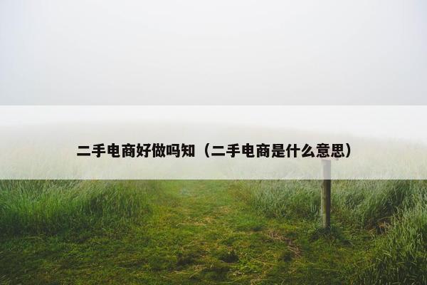二手电商好做吗知（二手电商是什么意思）