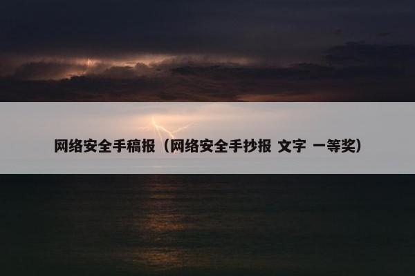 网络安全手稿报（网络安全手抄报 文字 一等奖）