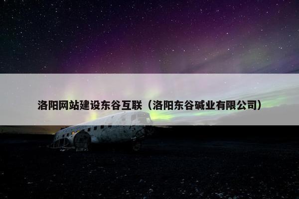 洛阳网站建设东谷互联（洛阳东谷碱业有限公司）
