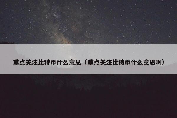 重点关注比特币什么意思（重点关注比特币什么意思啊）