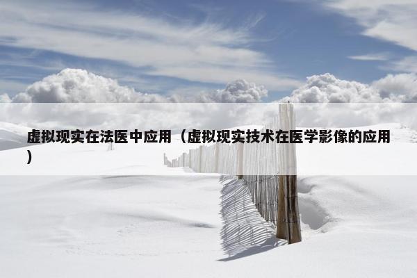 虚拟现实在法医中应用（虚拟现实技术在医学影像的应用）