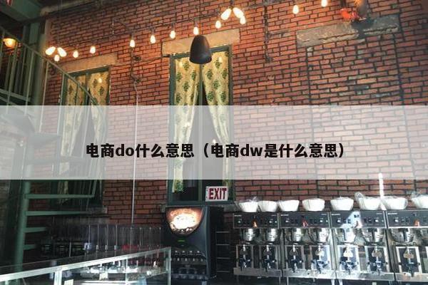电商do什么意思（电商dw是什么意思）