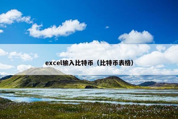 excel输入比特币（比特币表格）