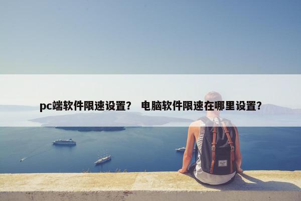 pc端软件限速设置？ 电脑软件限速在哪里设置？