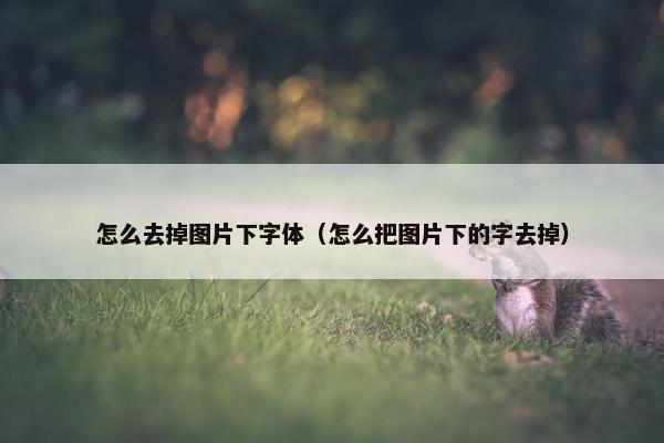 怎么去掉图片下字体（怎么把图片下的字去掉）