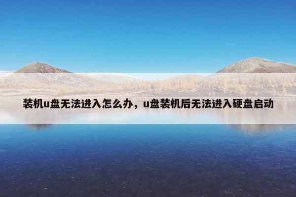 装机u盘无法进入怎么办，u盘装机后无法进入硬盘启动