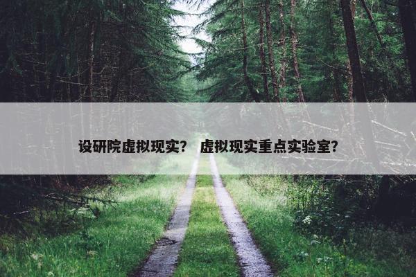 设研院虚拟现实？ 虚拟现实重点实验室？