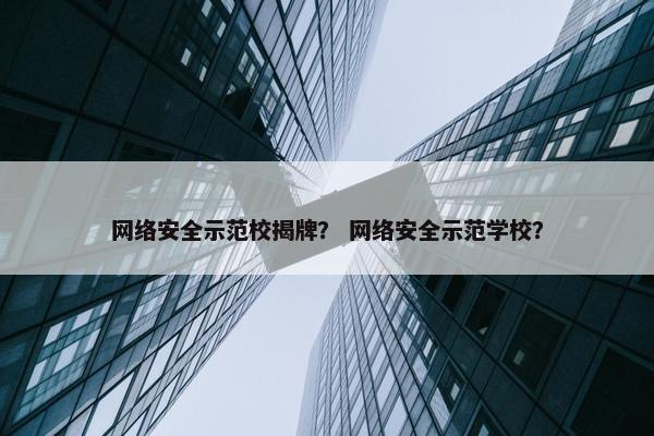 网络安全示范校揭牌？ 网络安全示范学校？