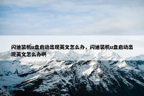 闪迪装机u盘启动出现英文怎么办，闪迪装机u盘启动出现英文怎么办啊