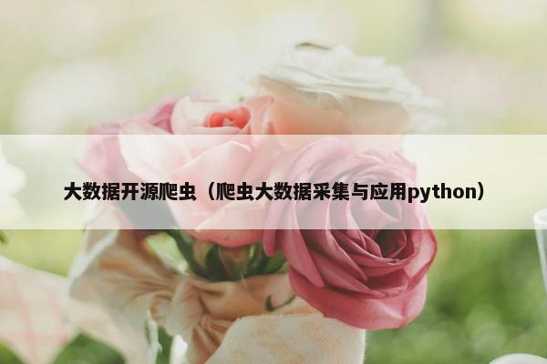 大数据开源爬虫（爬虫大数据采集与应用python）