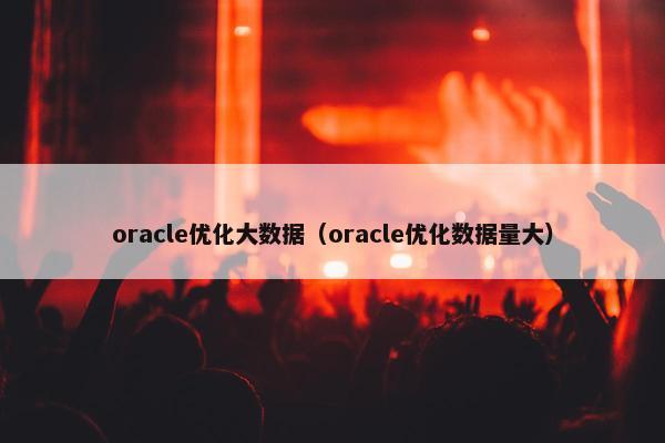 oracle优化大数据（oracle优化数据量大）