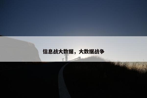 信息战大数据，大数据战争