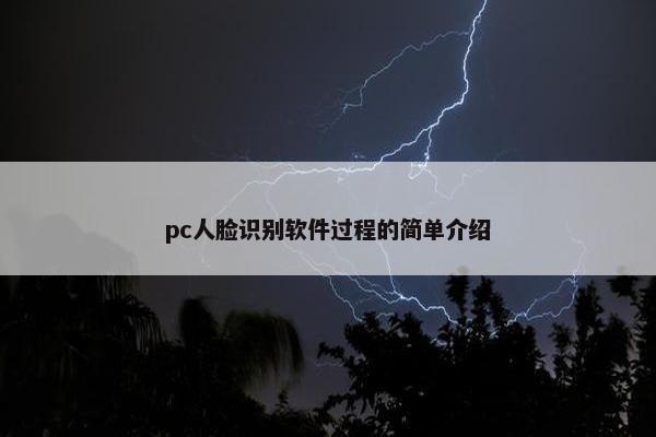 pc人脸识别软件过程的简单介绍 pc人脸识别软件过程的简单介绍