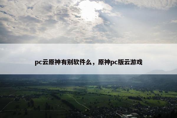 pc云原神有别软件么，原神pc版云游戏