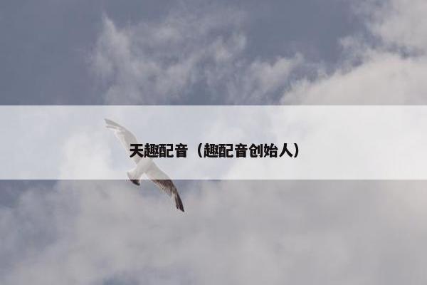 天趣配音(趣配音创始人) 天趣配音(趣配音创始人)