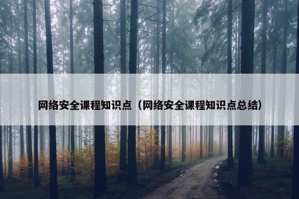 网络安全课程知识点（网络安全课程知识点总结）