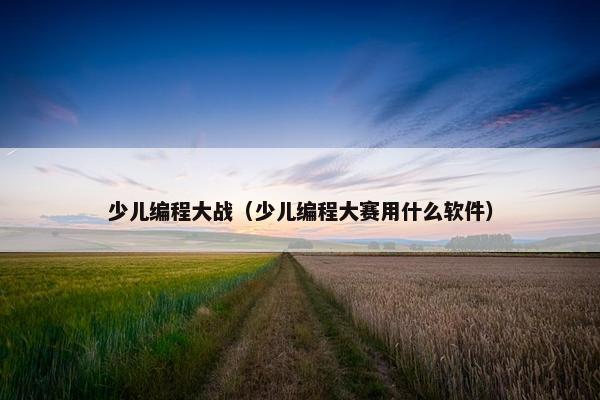 少儿编程大战（少儿编程大赛用什么软件）