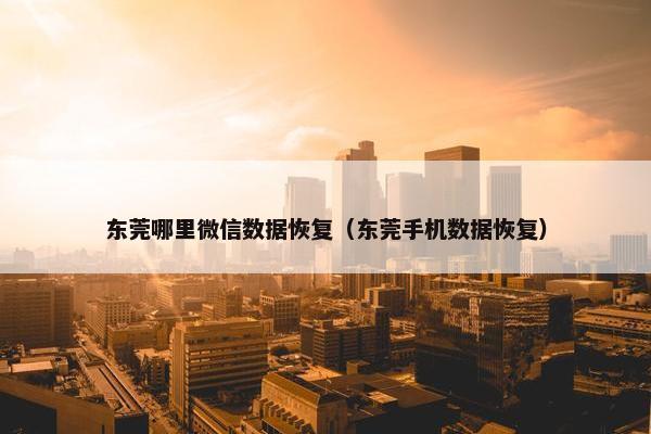 东莞哪里微信数据恢复（东莞手机数据恢复）