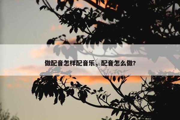 做配音怎样配音乐，配音怎么做?