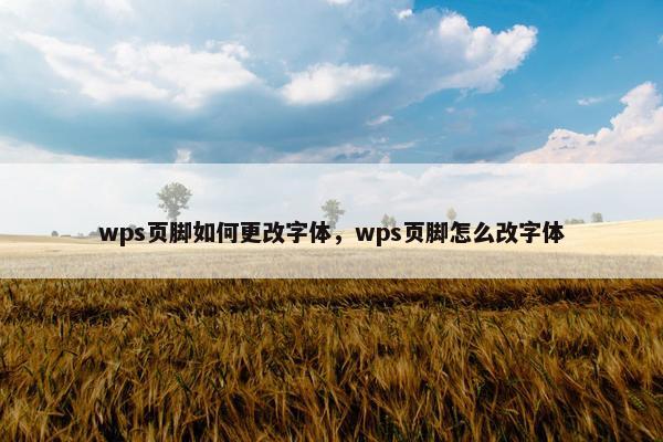 wps页脚如何更改字体，wps页脚怎么改字体