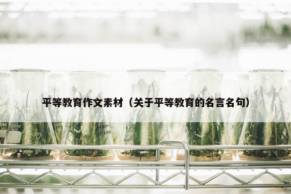 平等教育作文素材（关于平等教育的名言名句）
