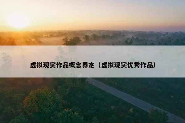 虚拟现实作品概念界定（虚拟现实优秀作品）