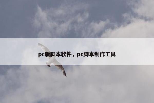 pc版脚本软件，pc脚本制作工具