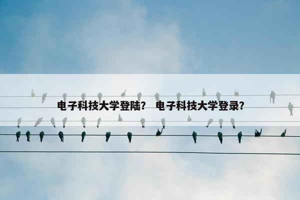 电子科技大学登陆？ 电子科技大学登录？
