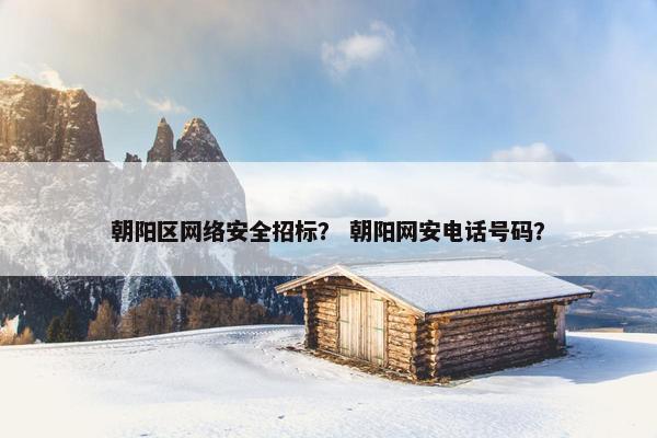 朝阳区网络安全招标？ 朝阳网安电话号码？