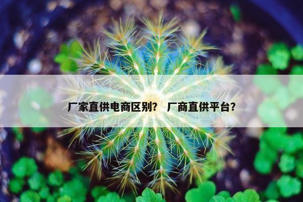 厂家直供电商区别？ 厂商直供平台？