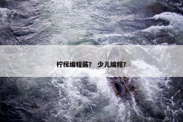 柠檬编程酱？ 少儿编程？