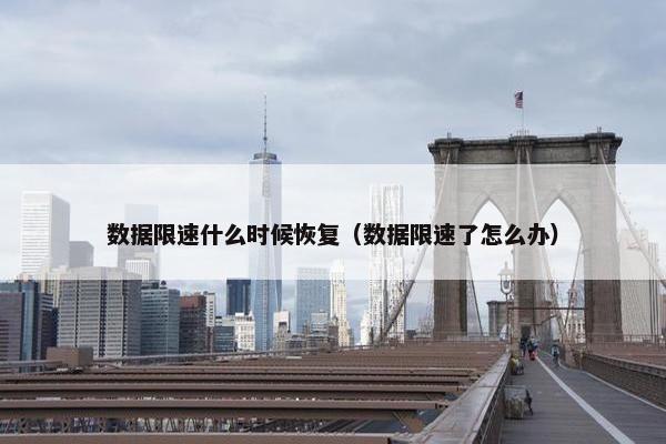 数据限速什么时候恢复（数据限速了怎么办）