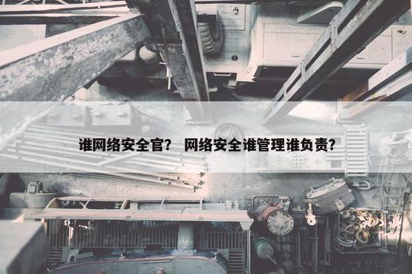 谁网络安全官？ 网络安全谁管理谁负责？