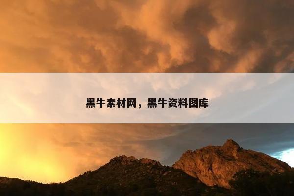 黑牛素材网，黑牛资料图库