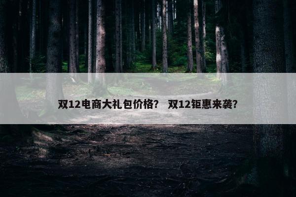 双12电商大礼包价格？ 双12钜惠来袭？