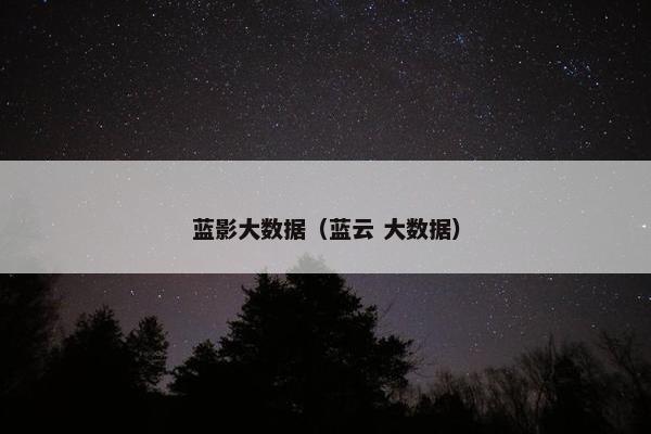 蓝影大数据（蓝云 大数据）