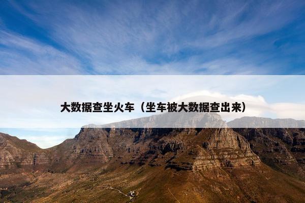 大数据查坐火车（坐车被大数据查出来）