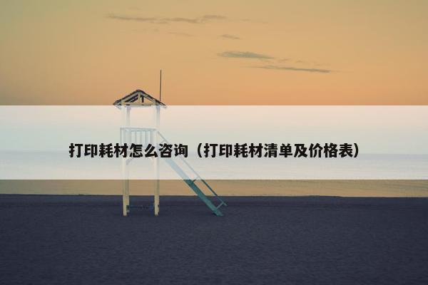 打印耗材怎么咨询（打印耗材清单及价格表）