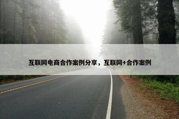 互联网电商合作案例分享，互联网+合作案例