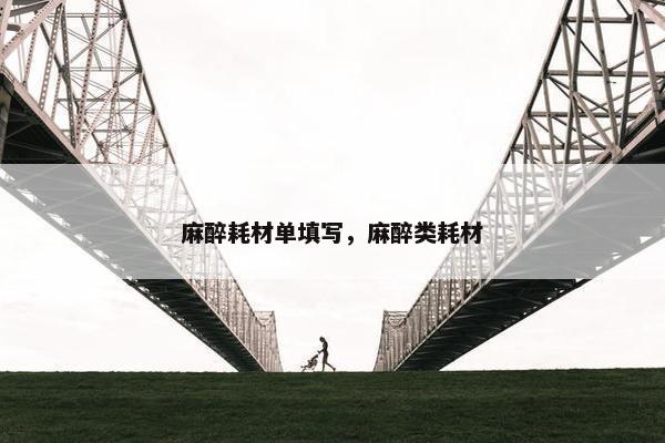 麻醉耗材单填写，麻醉类耗材